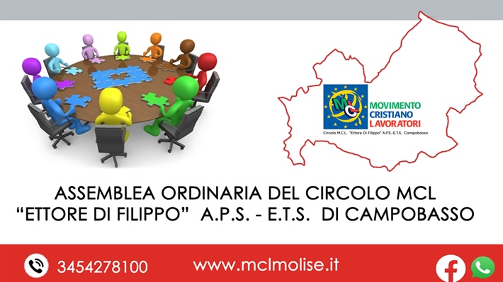ASSEMBLEA ORDINARIA DEL CIRCOLO MCL  “ETTORE DI FILIPPO”  A.P.S. - E.T.S.  DI CAMPOBASSO