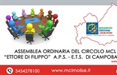 CONVOCAZIONE ASSEMBLEA ANNUALE dell’Associazione “Circolo M.C.L. “Ettore Di Filippo” A.P.S.-E.T.S.  - ANNO 2024